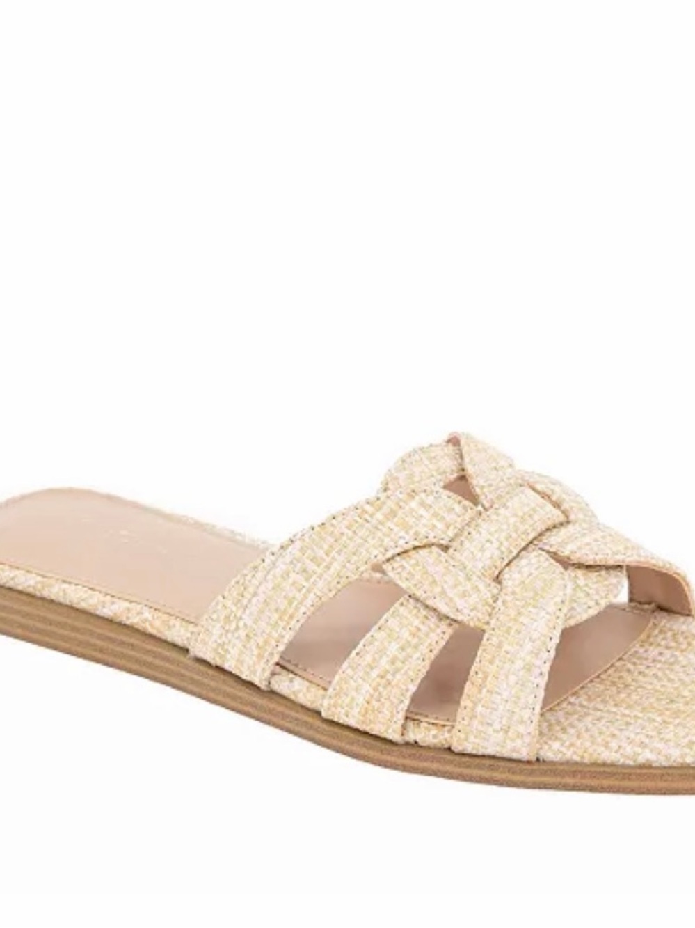 BCBGeneration Cream Braided Slide Sandal 10